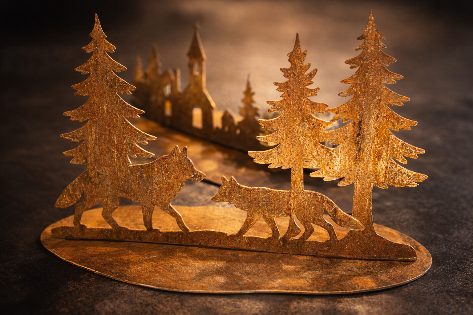 Sc&egrave;ne de No&euml;l en Corten